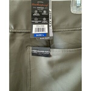 Weatherproof Vintage Ladies Pants Lt Green Sz L Stretch Elastic Waist Slim NWT